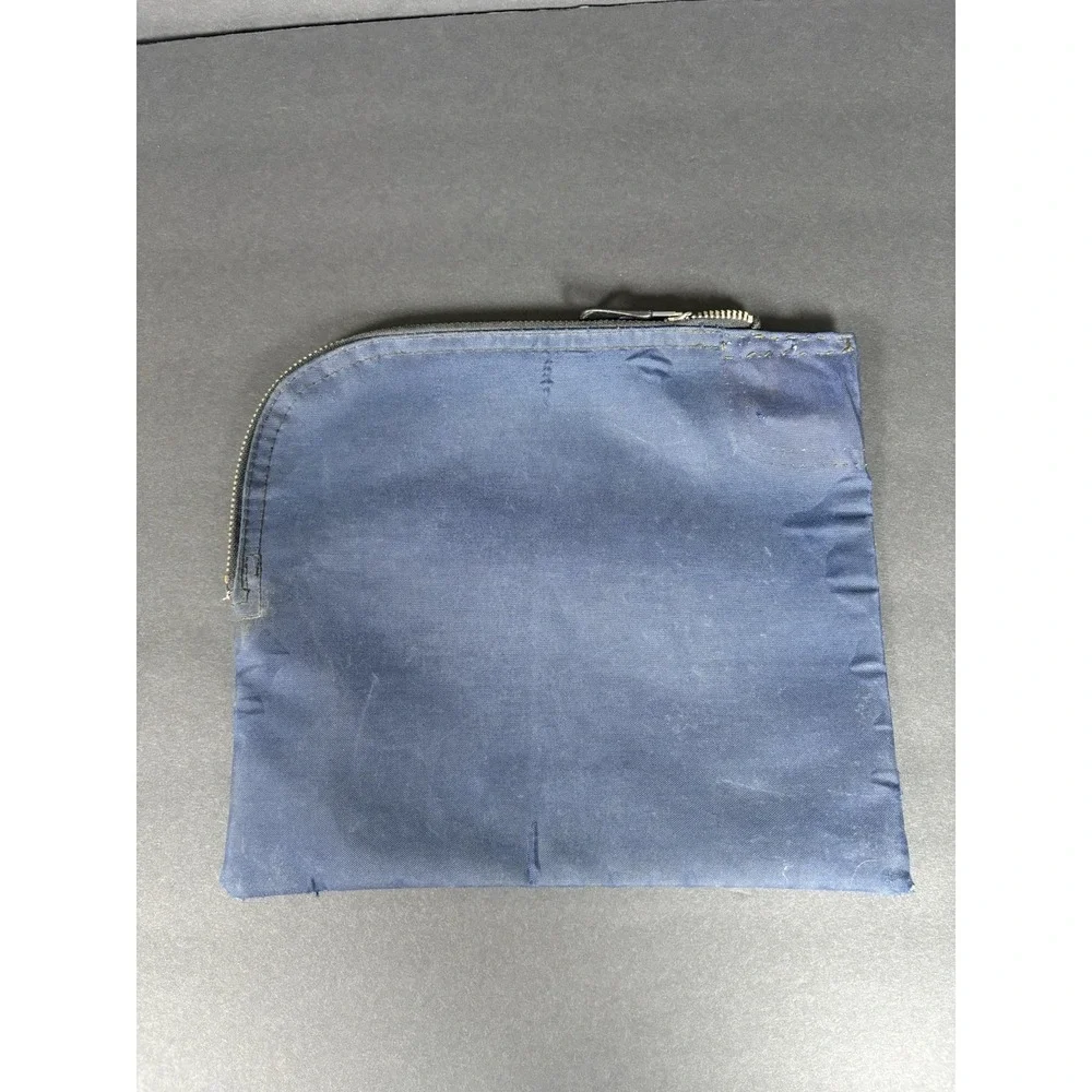 Vintage Bank of America Zippered Deposit Bag Cash Money Bag #55366 Blue